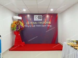 background khai trương có bục